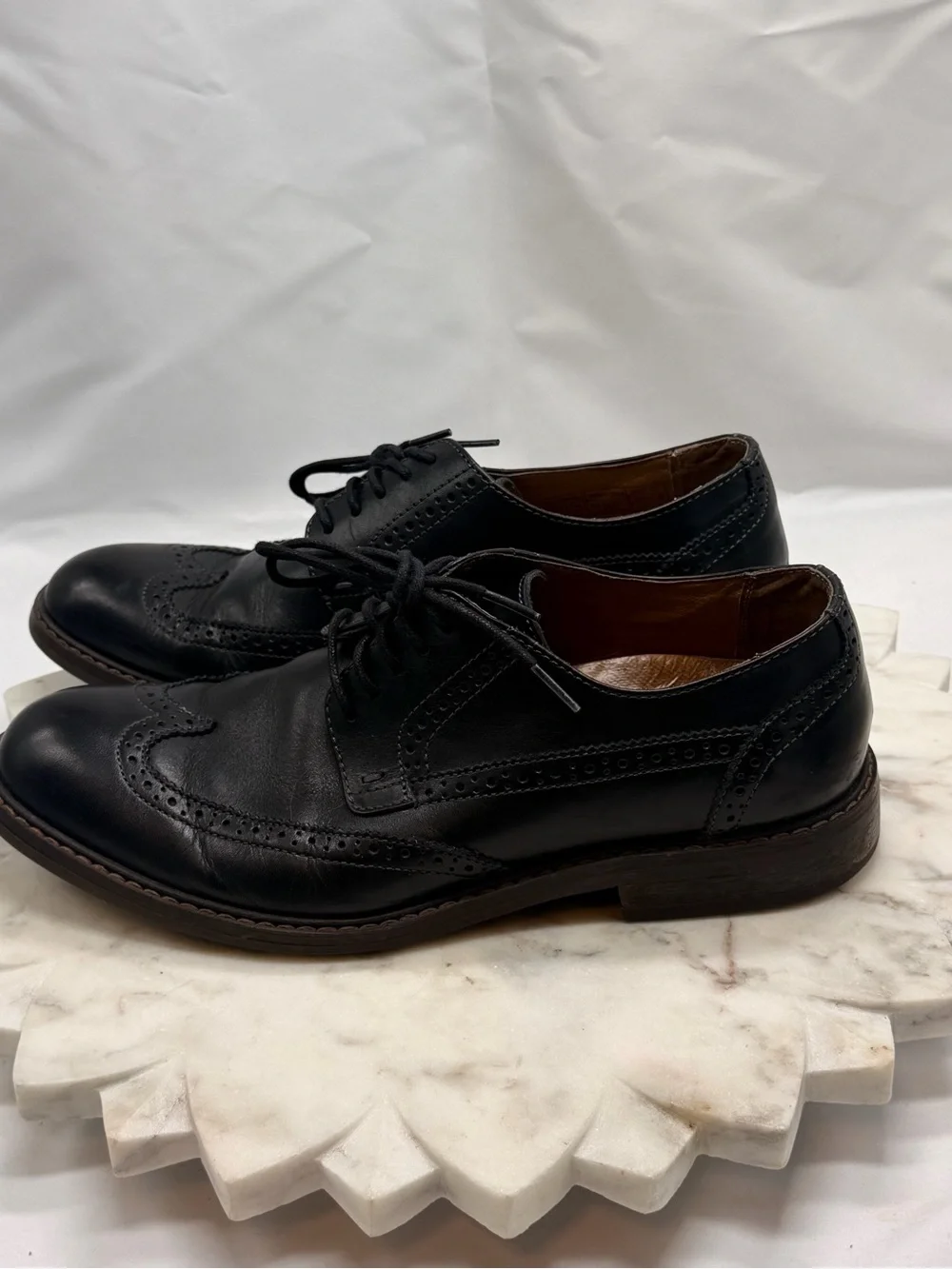 Vionic Bruno Black Leather Wingtip Oxford Dress Shoes Mens Size 10 US 43 EU